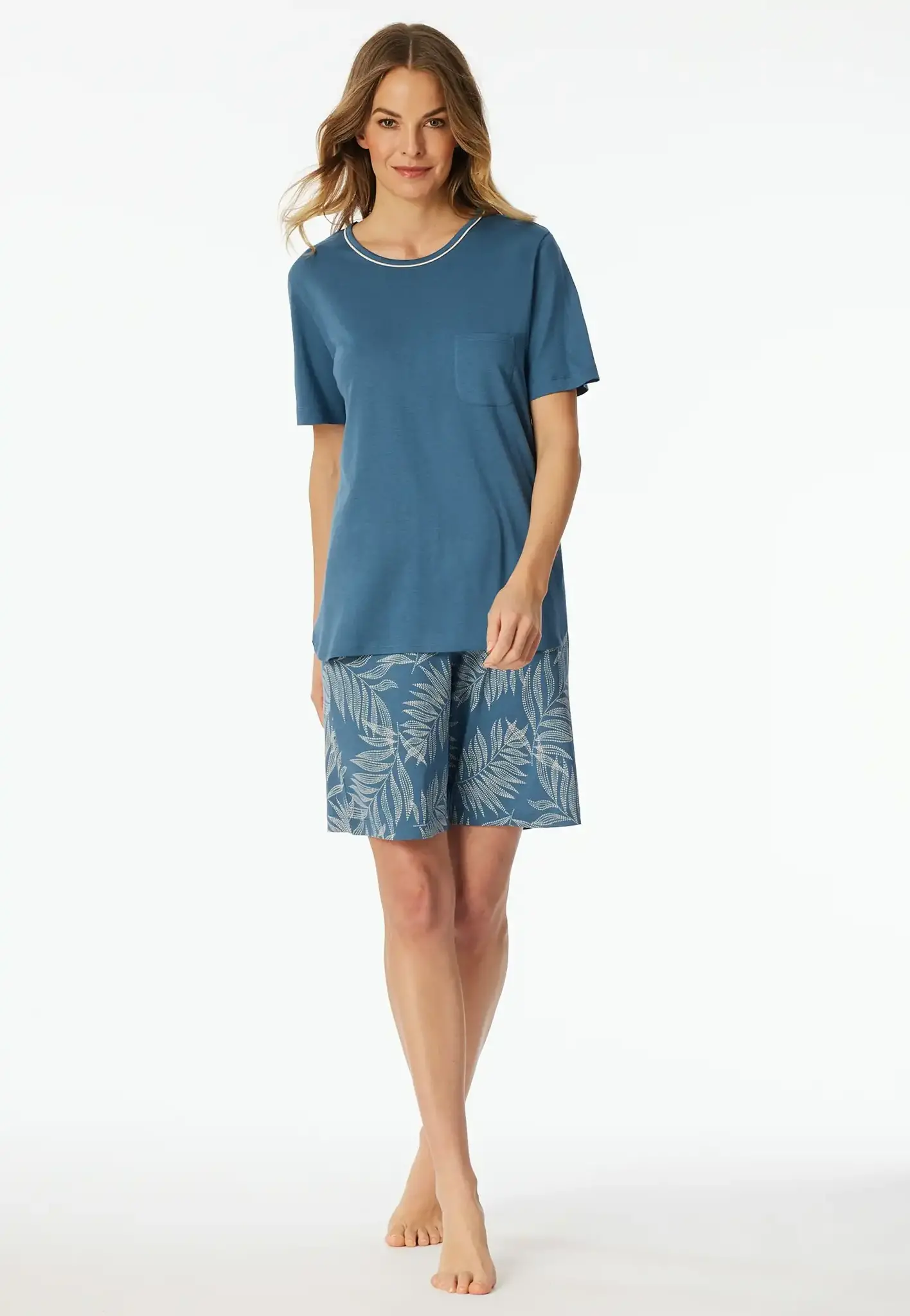 Schiesser dames shortama - Comfort Nightwear - Zomerse Korte Pyjama