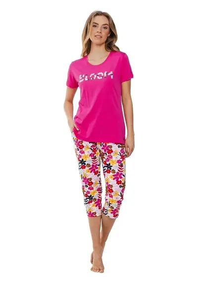 Rebelle capri pyjama dames - Pink Bloom Rebelle capri pyjama dames - Pink Bloom