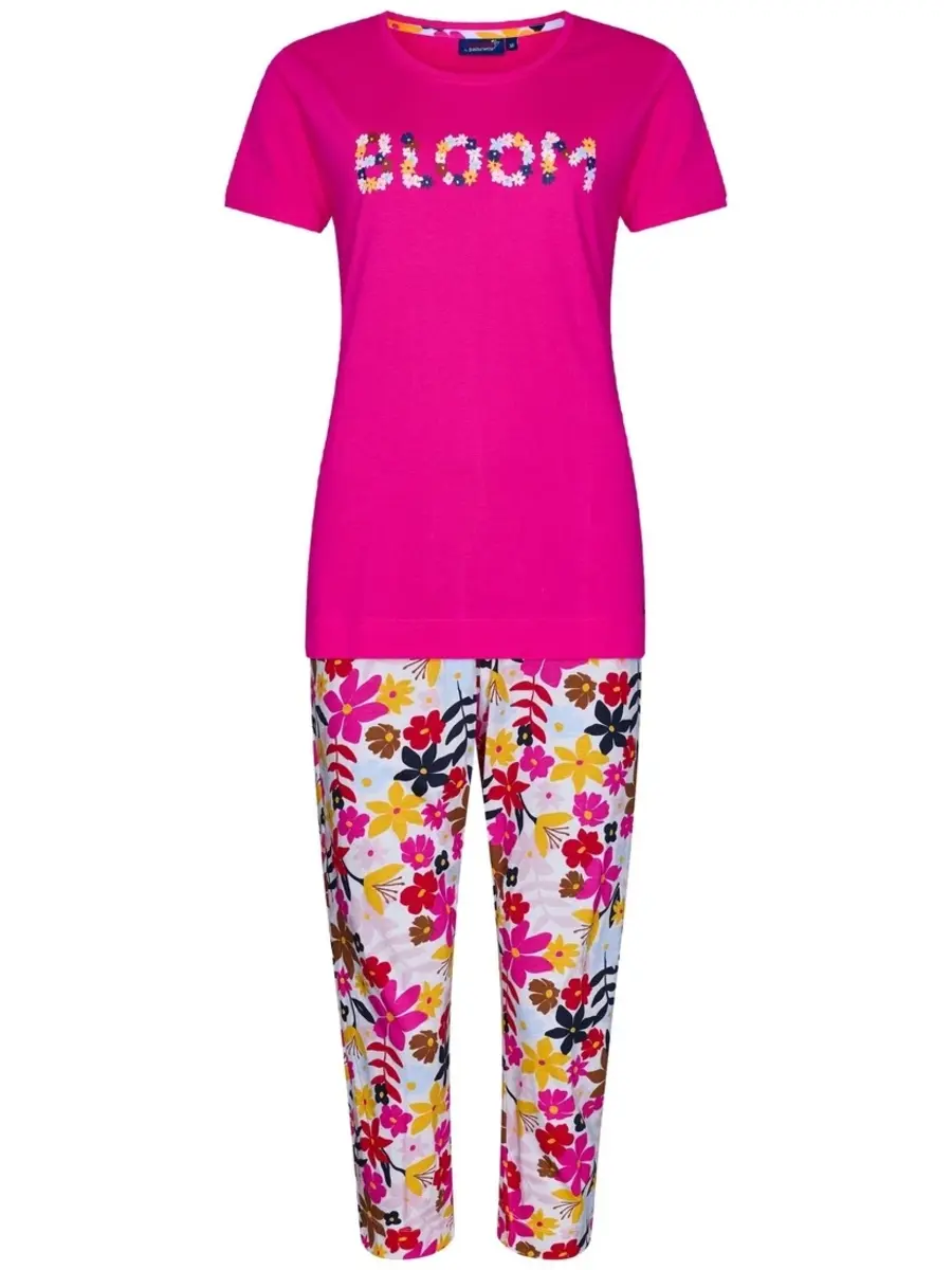 Rebelle capri pyjama dames - Pink Bloom