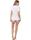 Rebelle dames shortama katoen - Pink Bloom - Zomer pyjama