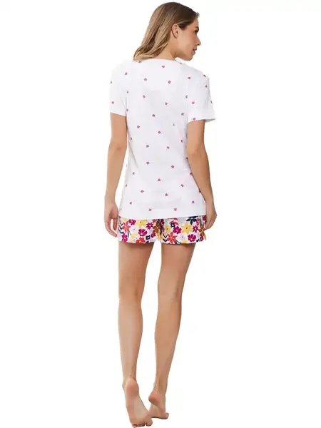 Rebelle dames shortama katoen - Pink Bloom - Zomer pyjama Rebelle dames shortama katoen - Pink Bloom - Zomer pyjama
