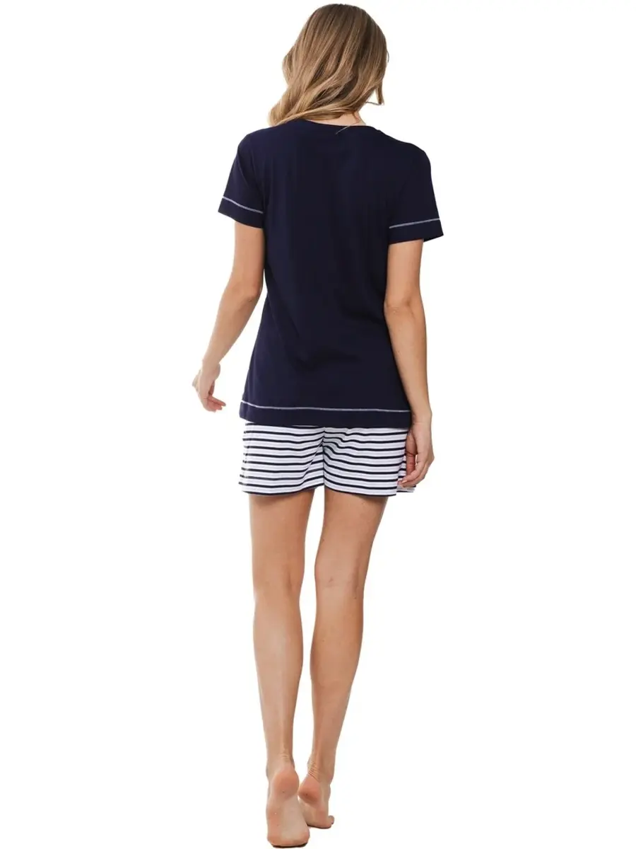 Rebelle dames shortama katoen - Blue Disco - Zomer pyjama Rebelle dames shortama katoen - Blue Disco - Zomer pyjama