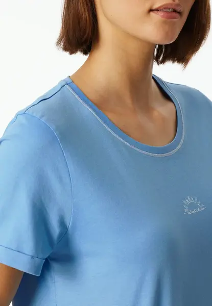 Schiesser Dames Nachthemd korte mouw - Rood katoenen nachtjapon Schiesser Dames Nachthemd korte mouw - Rood katoenen nachtjapon