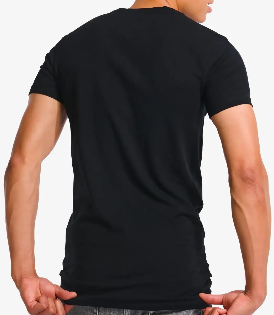 Beeren 6-Pack - Heren T-shirts Extra lang Wit - zwart - ondershirt korte mouw - voordeelverpakking Beeren 6-Pack - Heren T-shirts Extra lang Wit - zwart - ondershirt korte mouw - voordeelverpakking