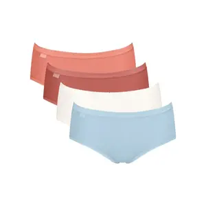Sloggi 4-pack dames Basic Midi slips - Multicolor - Katoenen heup slip - onderbroeken Sloggi 4-pack dames Basic Midi slips - Multicolor - Katoenen heup slip - onderbroeken