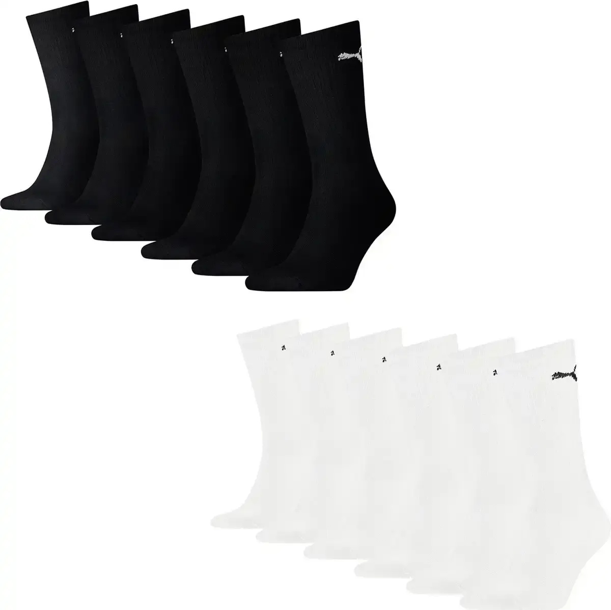Puma 12-paar Crew sport sokken - Multipack sport sokken voor dames en heren - Zwart - Combi - Voordeelverpakking
