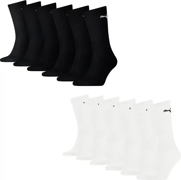 Puma 12-paar Crew sport sokken - Multipack sport sokken voor dames en heren - Zwart - Combi - Voordeelverpakking