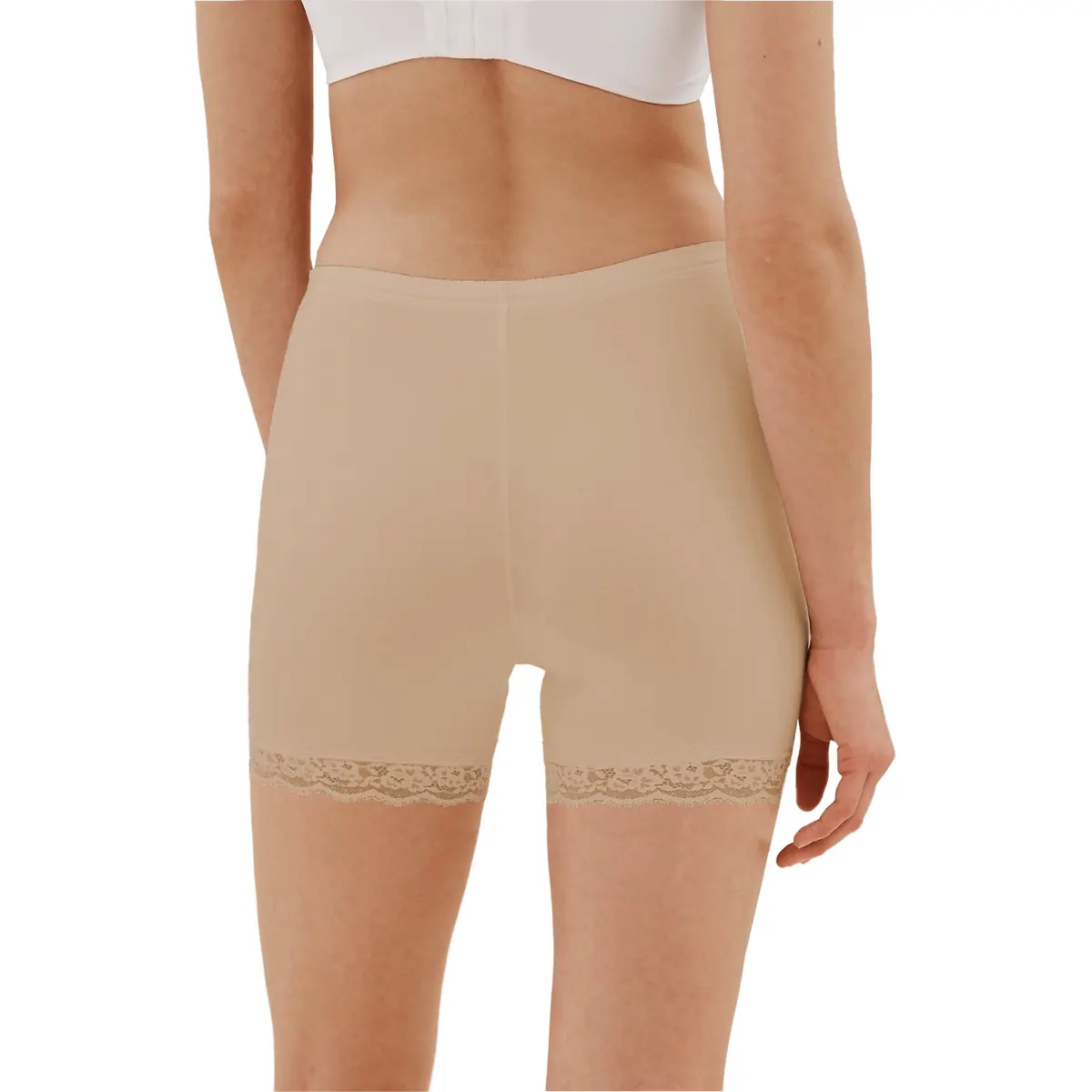 Fine Woman dames boxershort met kort pijpje - Elastisch katoenen kanten onderbroek