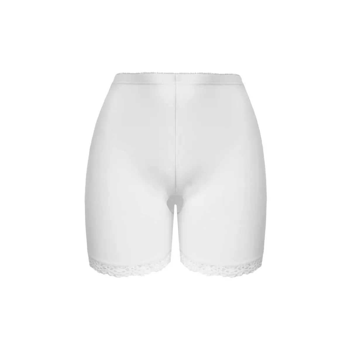 Fine Woman dames boxershort met kort pijpje - Elastisch katoenen kanten onderbroek