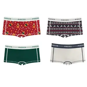 Pieces 4-Pack Dames shorts - Xmas Cookie - Maat XS Pieces 4-Pack Dames shorts - Xmas Cookie - Maat XS