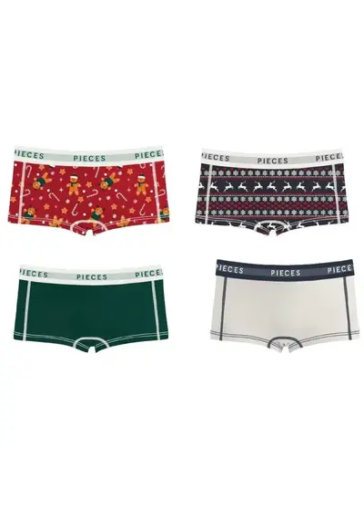 Pieces 4-Pack Dames shorts - Xmas Cookie Pieces 4-Pack Dames shorts - Xmas Cookie