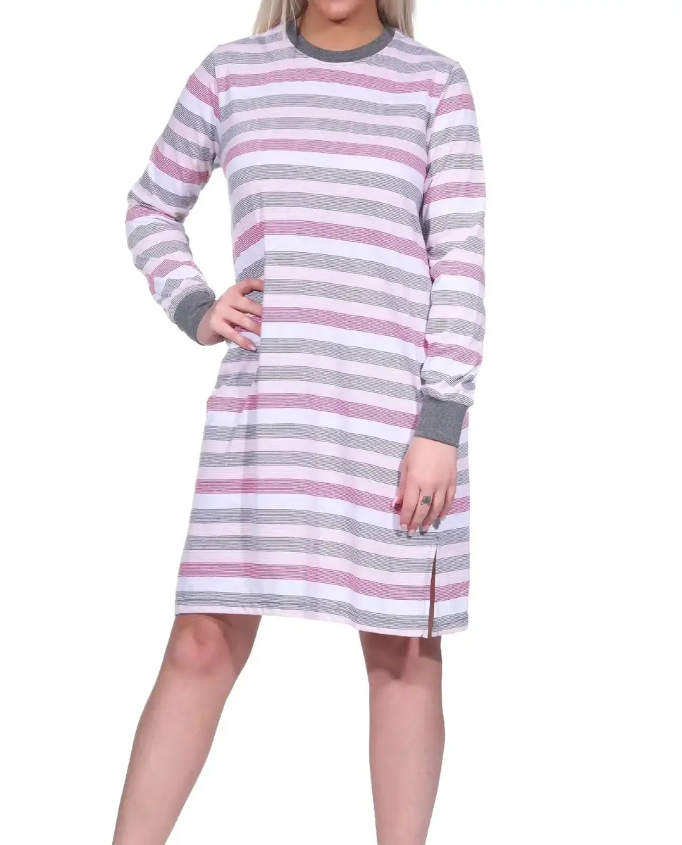 Norman badstof dames nachthemd lange mouw - Waves - Warme winter nachtjapon Norman badstof dames nachthemd lange mouw - Waves - Warme winter nachtjapon