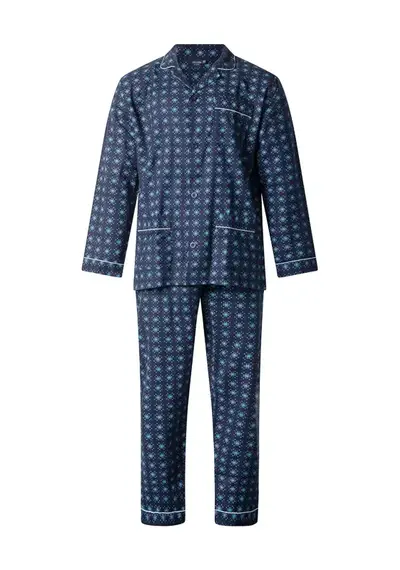 Gentlemen flanellen heren pyjama - 9444 - Donkerblauw Gentlemen flanellen heren pyjama - 9444 - Donkerblauw