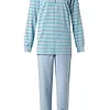 Lunatex badstof dames pyjama - Streep - Warme winter pyjama - Maat XL