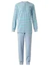 Lunatex badstof dames pyjama - Streep - Warme winter pyjama - Maat XL