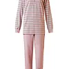 Lunatex badstof dames pyjama - Streep - Warme winter pyjama - Maat XL
