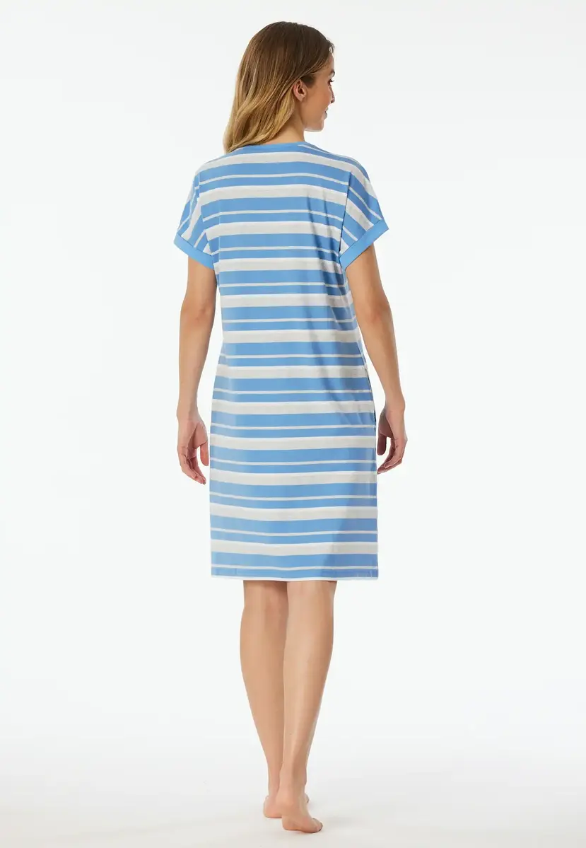 Schiesser Dames Nachthemd korte mouw "Casual stripe" - Katoenen zomer nachthemd Schiesser Dames Nachthemd korte mouw "Casual stripe" - Katoenen zomer nachthemd
