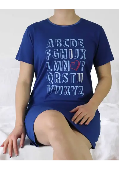 Temptation dames nachthemd korte mouw Blauw "Alphabet" Temptation dames nachthemd korte mouw Blauw "Alphabet"
