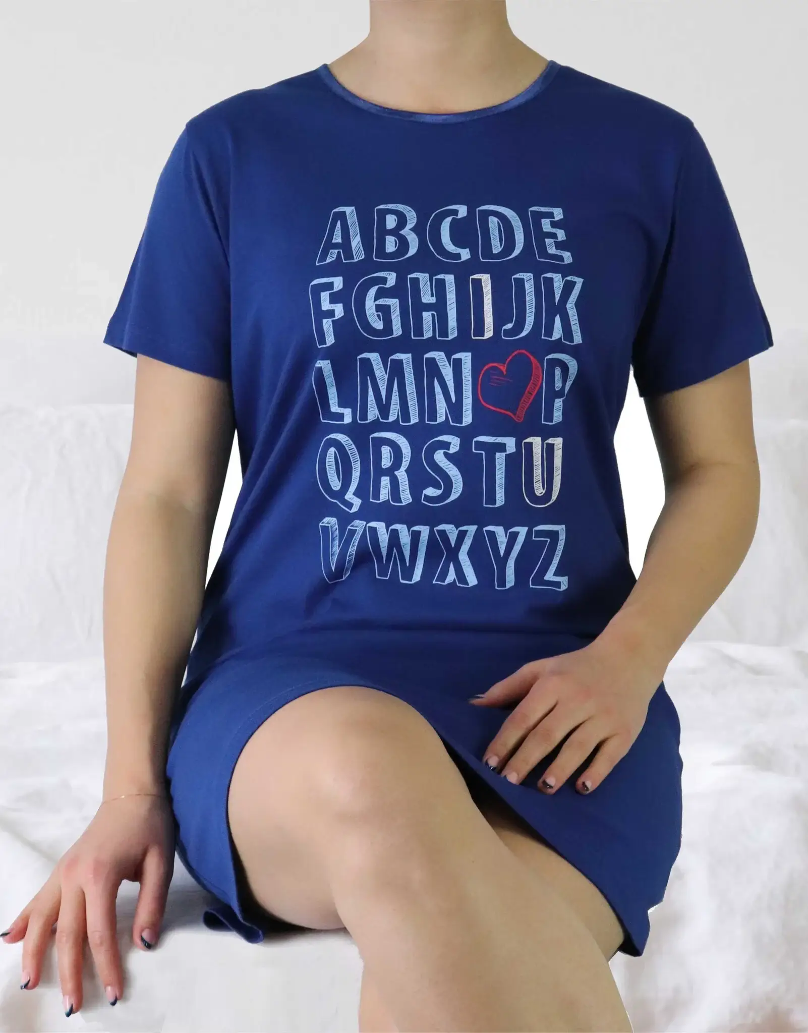 Temptation dames nachthemd korte mouw Blauw