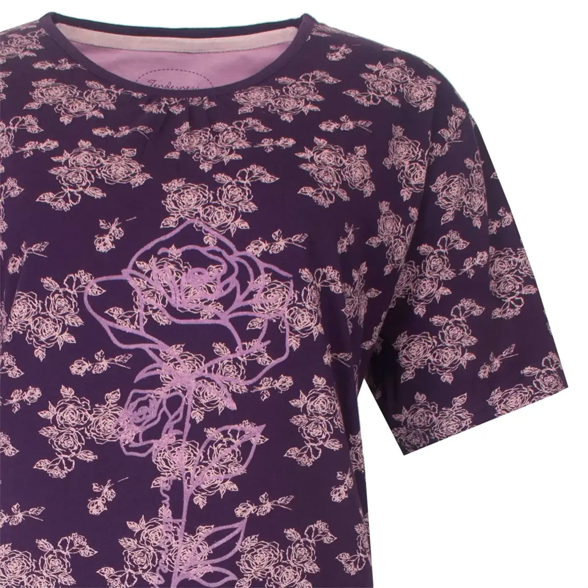 Tenderness dames nachthemd korte mouw - Lila flower Tenderness dames nachthemd korte mouw - Lila flower