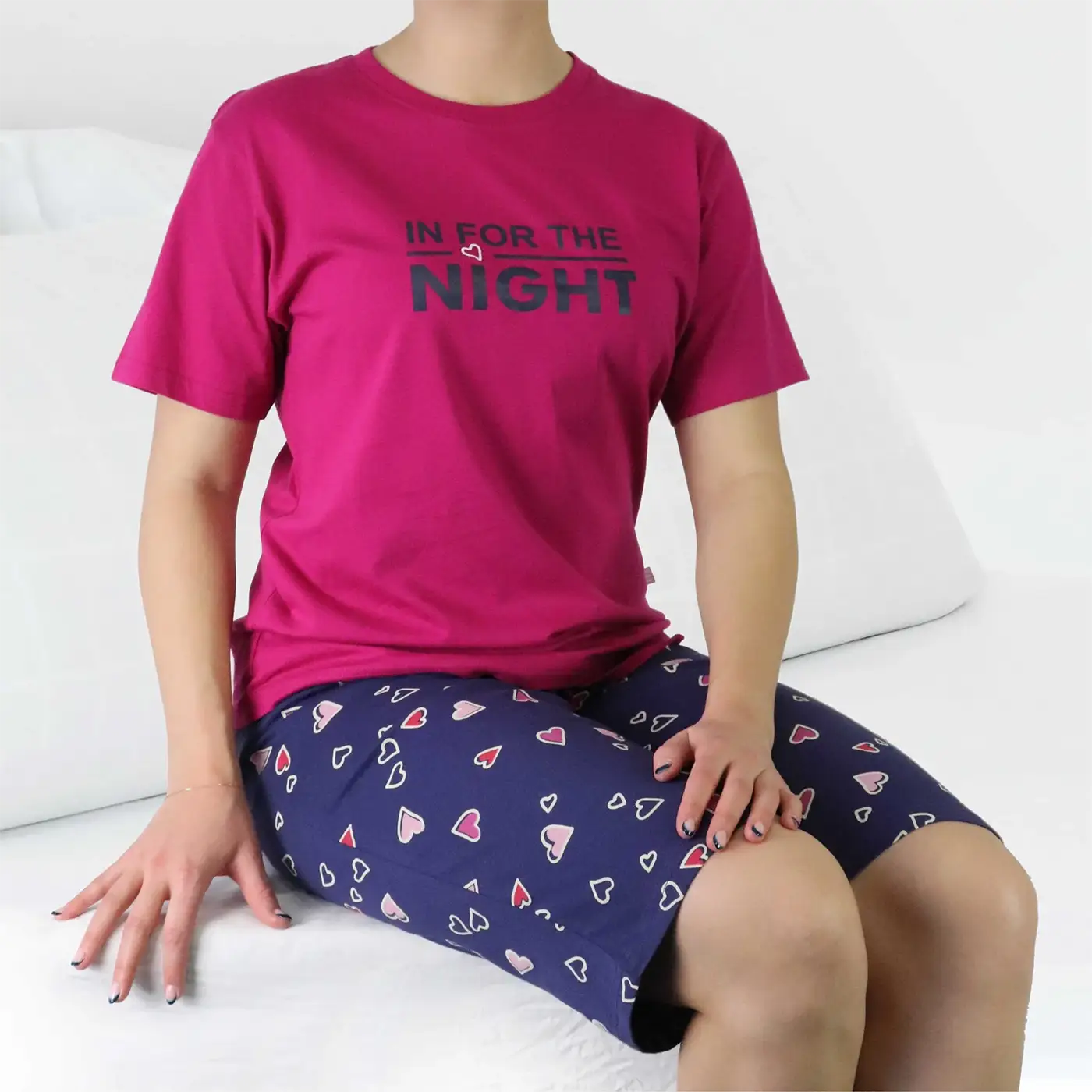Irresistible dames capri pyjama katoen - "in for the Night"