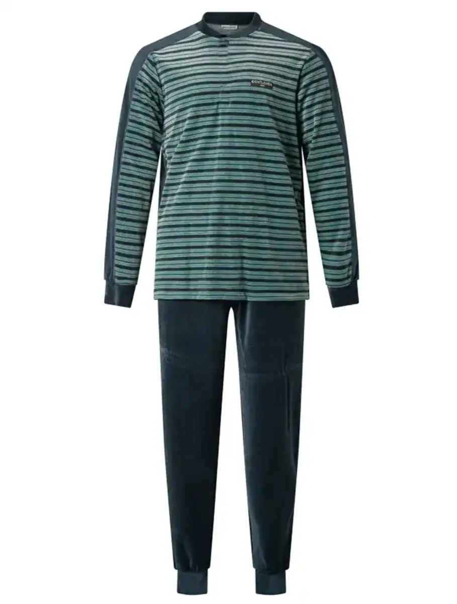 Gentlemen velours Heren pyjama - V-hals - 4244 - maat XXL