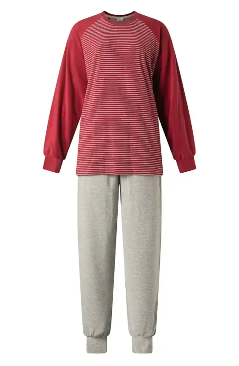 Lunatex badstof dames pyjama - Winter Streep - Warme pyjama Lunatex badstof dames pyjama - Winter Streep - Warme pyjama