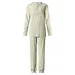 Cocodream dames pyjama velours - Good Night - Warme winter vrouwen pyjama - Creme
