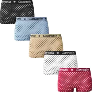 Gianvaglia 5-pak meisjes shorts  - Dots - Multipack Katoenen kinder onderbroeken Gianvaglia 5-pak meisjes shorts  - Dots - Multipack Katoenen kinder onderbroeken