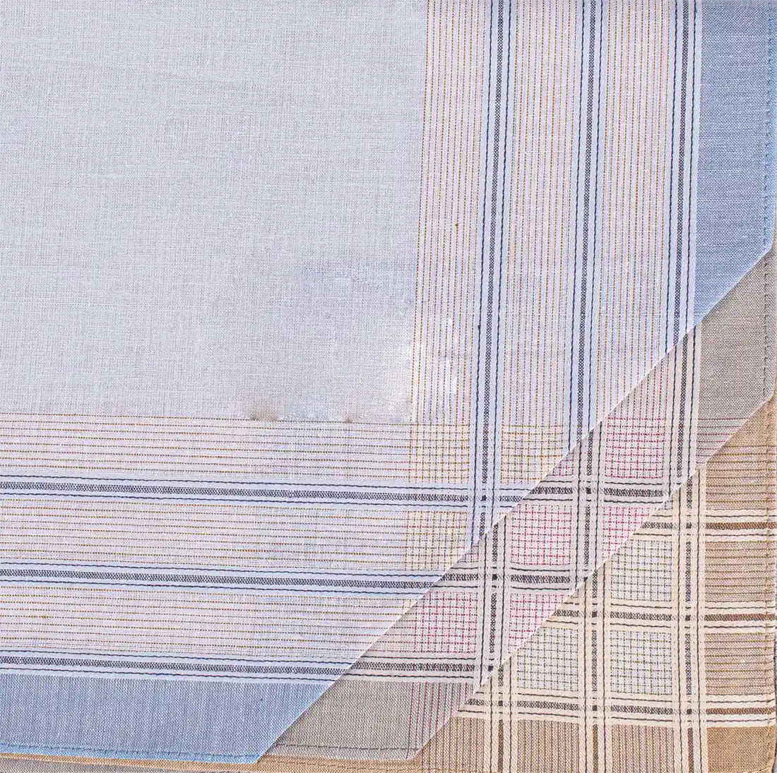 Tiseco 12 stuks Heren zakdoeken - Happy Stripe - Stoffen zakdoeken