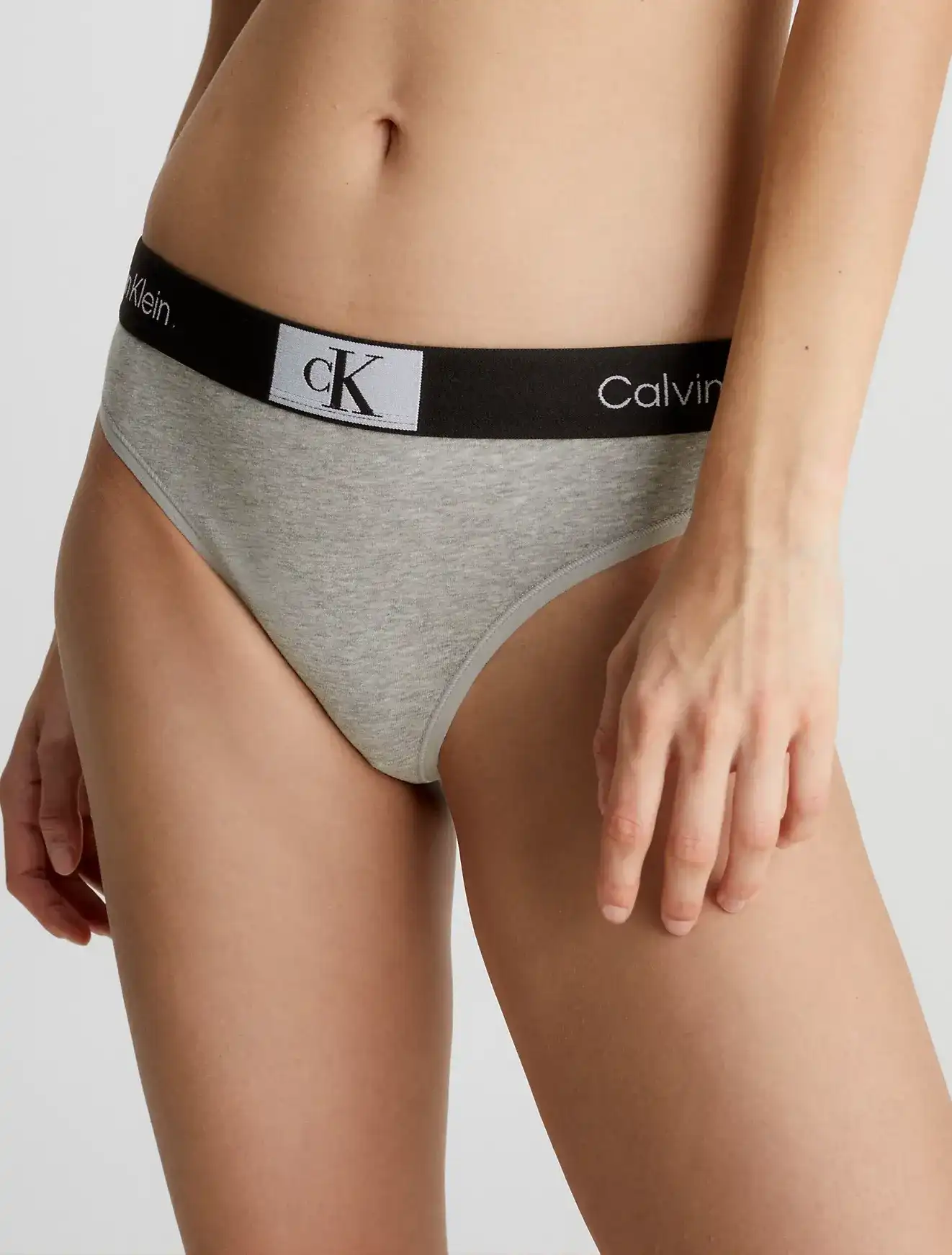 Calvin Klein string dames Retro- Modern Thong - Hoge katoenen dames string