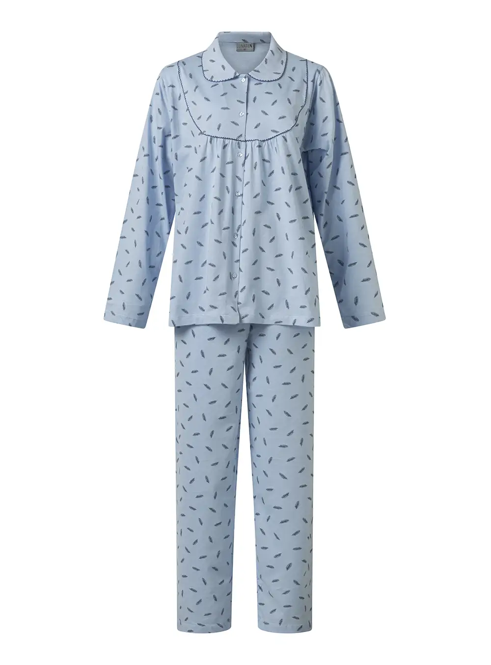 Lunatex tricot dames pyjama 4216- Leaves - Katoenen dames pyjama