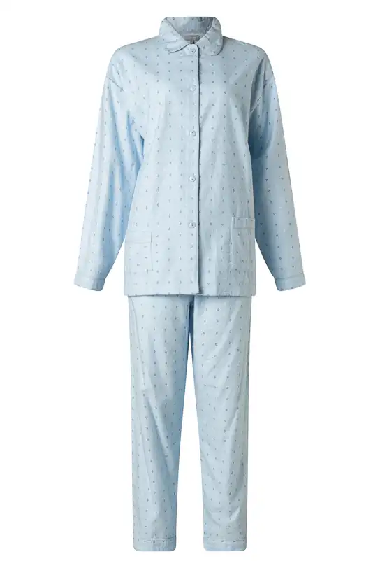 Lunatex flanel dames pyjama - Panda - Warme 100% katoenen pyjama