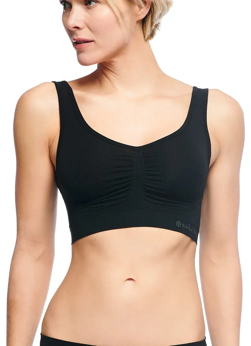 Bamboo Basics 2-pak naadloze BH's - Nova - Bamboe bustier Bh tops - Zwart - Huidskleur