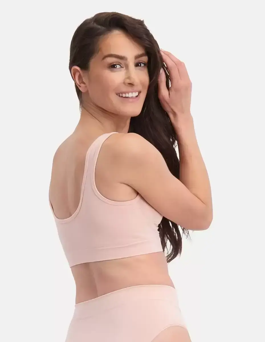 Bamboo Basics 2-pak naadloze BH's - Nova - Bamboe bustier Bh tops - Zwart - Huidskleur