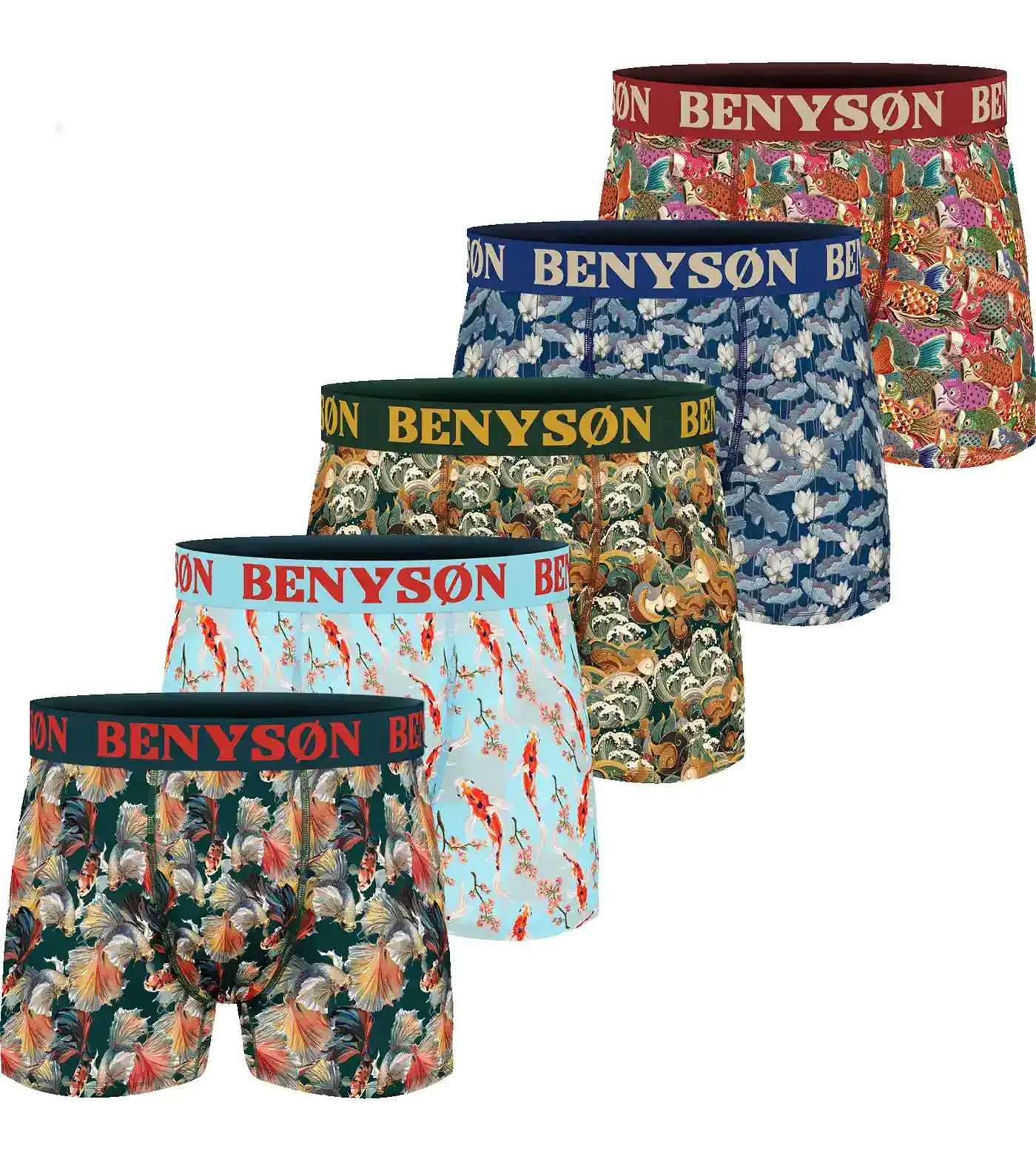 Benyson 5-pack - Heren boxershorts Viscose - Autumn - Viscose heren onderbroeken - Mannen ondergoed