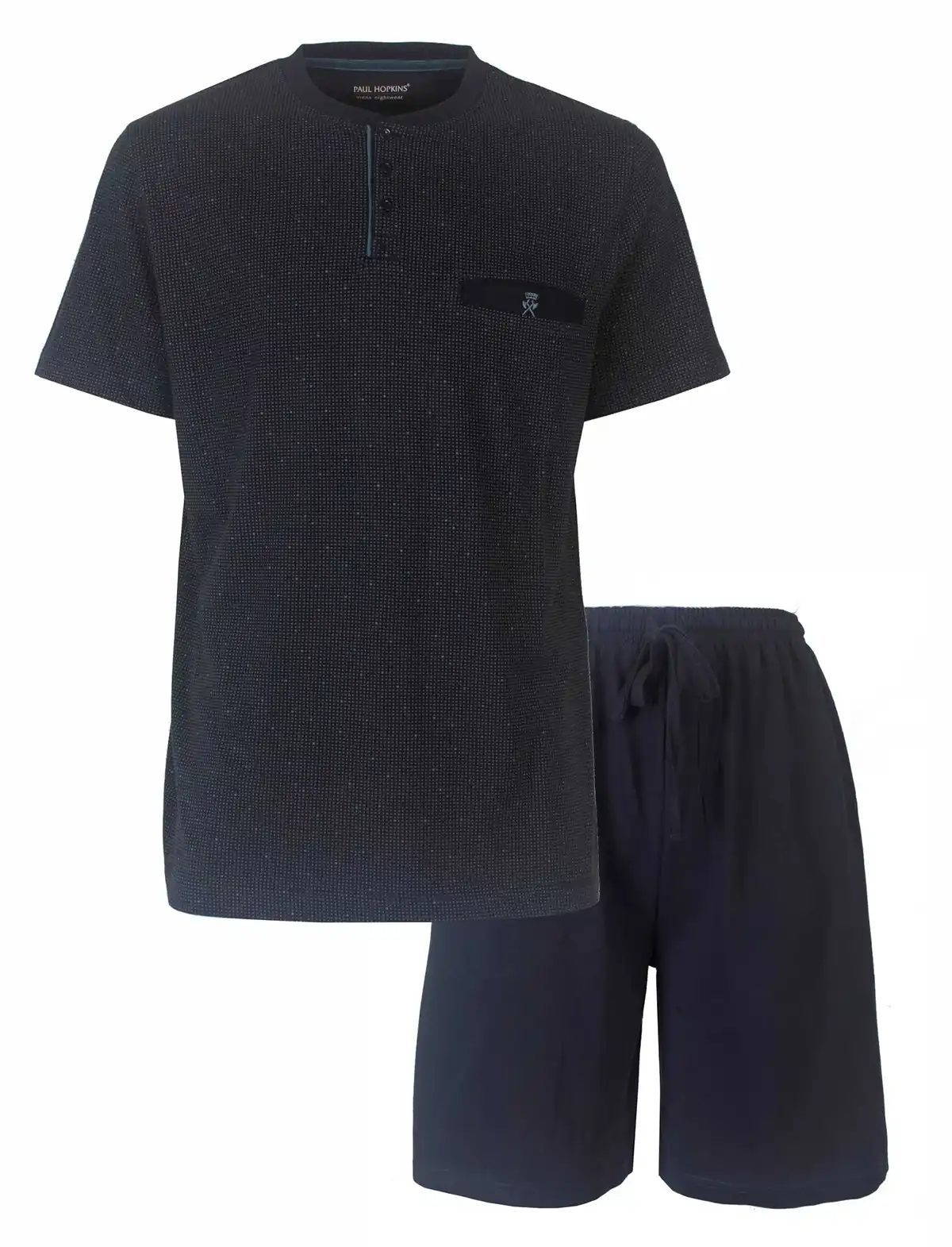Paul Hopkins Heren shortama - Knoopsluiting - Zomer pyjama korte mouw - Korte broek