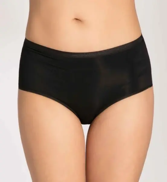 Nina von C dames Heupslip biologisch katoen - Zwart en wit dames midi slip - katoenen ondergoed dames