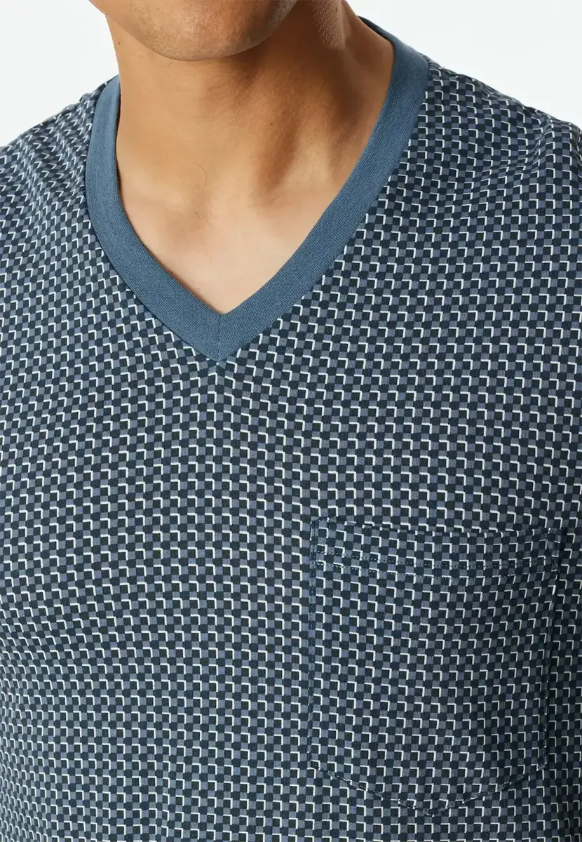 Schiesser pyjama heren lange mouw 100% katoen - Comfort - 181162 - Met boordjes