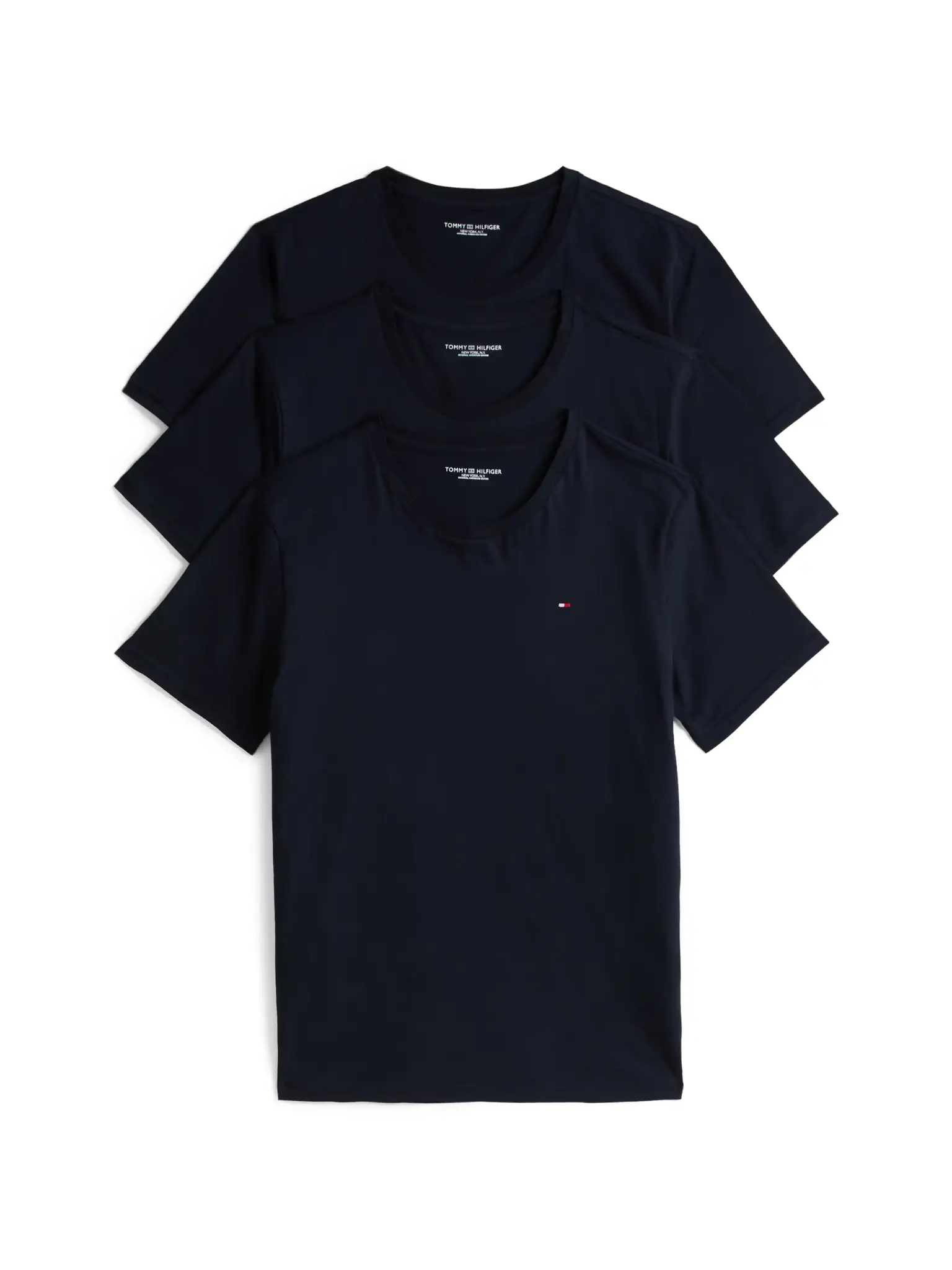 Tommy Hilfiger Heren Katoenen T-Shirt - Basic ondershirts korte mouw - Ronde hals