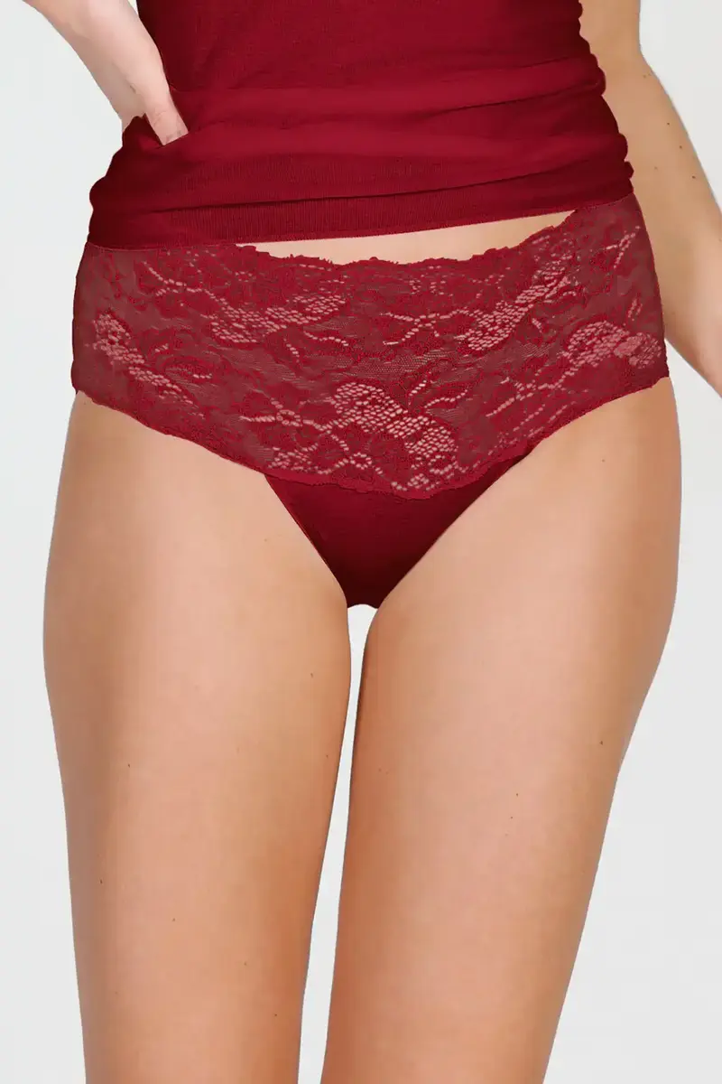 Nina von C dames slip kant biologisch katoen - Colours - Hoge tailleslip - Onderbroek dames Nina von C dames slip kant biologisch katoen - Colours - Hoge tailleslip - Onderbroek dames