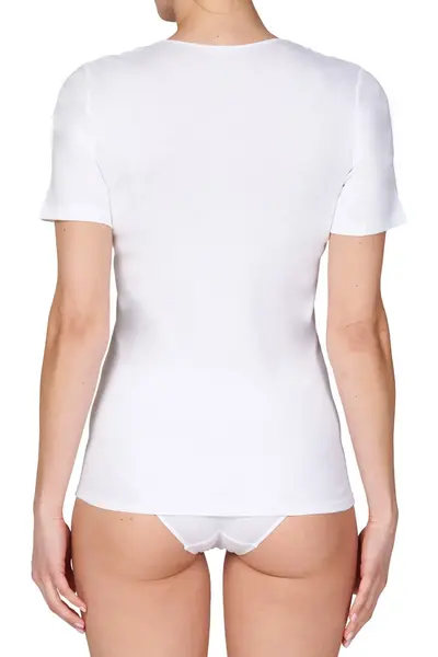 Toker Dames Hemd kant, korte mouw 206/1 - 100% katoenen ondershirt met kant - T-shirt