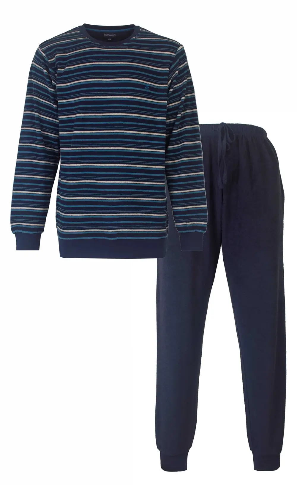 Paul Hopkins badstof pyjama heren - Winter Blue - Warme winter pyjama