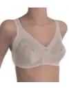 Sassa Mode soft Bh zonder beugel - 12906 - Brede bandjes - bh Grote maten - Wit - Huidskleur