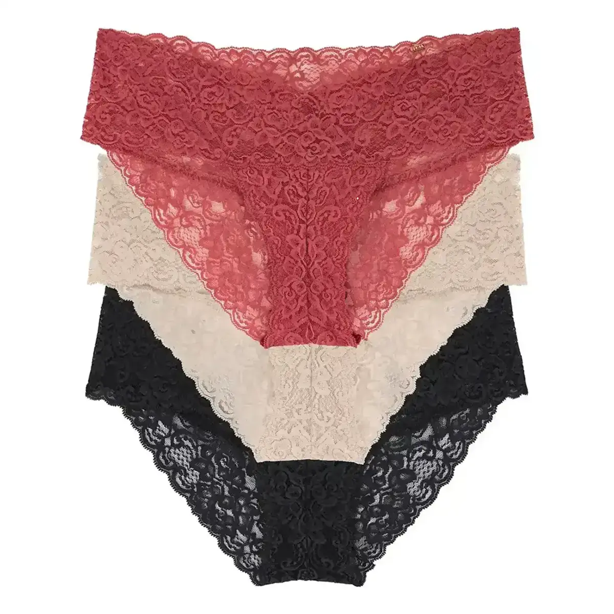 Dorina Dames slip 3-pack Kant - Lana - Kanten dames onderbroeken - microfiber ondergoed