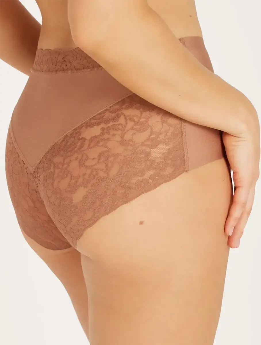 Ten Cate dames secrets kanten taille slip - Invisible - Colours - Kanten hoge dames maxi slip naadloos