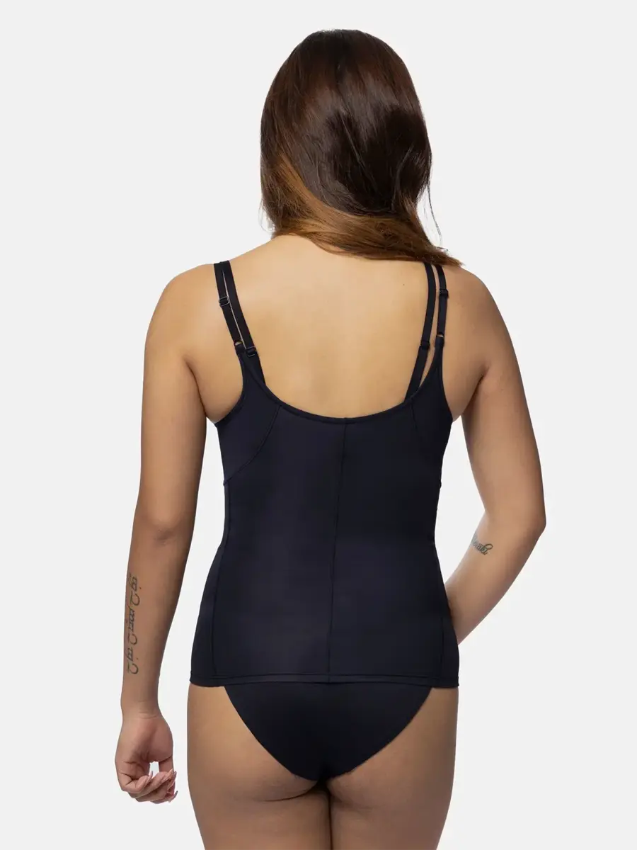 Dorina Corrigerend hemd dames - Medium control - Shapewear onderhemd zonder bh - Buik Corrigerend - Zwart en huidskleur