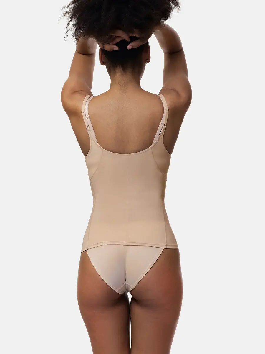 Dorina Corrigerend hemd dames - Medium control - Shapewear onderhemd zonder bh - Buik Corrigerend - Zwart en huidskleur