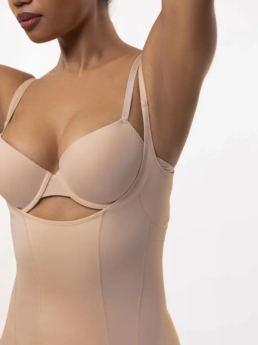 Dorina Corrigerend hemd dames - Medium control - Shapewear onderhemd zonder bh - Buik Corrigerend - Zwart en huidskleur