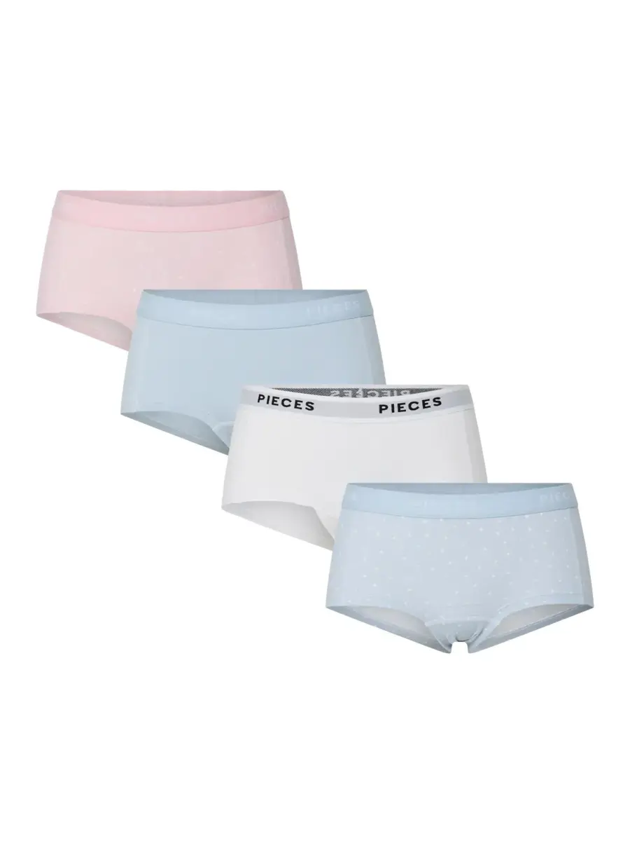 Pieces 4-Pack Dames shorts - Solid - Katoenen dames onderbroek - Multipack - Voordeelverpakking Pieces 4-Pack Dames shorts - Solid - Katoenen dames onderbroek - Multipack - Voordeelverpakking